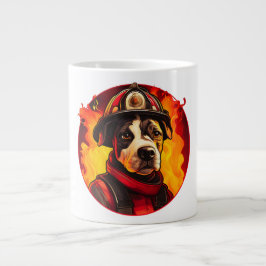 Hunde-Feuerwehrmann Jumbo-Tasse