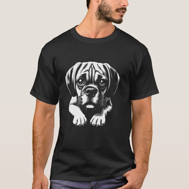 Hunde-Fingerabdruck - Puggle Vater Mutter T-Shirt (Vorderseite)