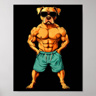 Hunde Fitness Bodybuilding Hund Poster