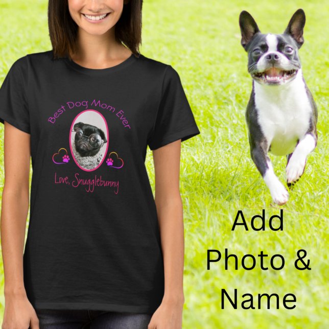 Hunde Foto Beste Hündin Mama je Heftpfeil Druck T-Shirt (Von Creator hochgeladen)