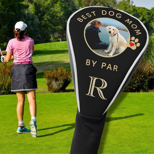 Hunde Foto Beste Mama nach Par Custom Monogram Golf Headcover (Von Creator hochgeladen)