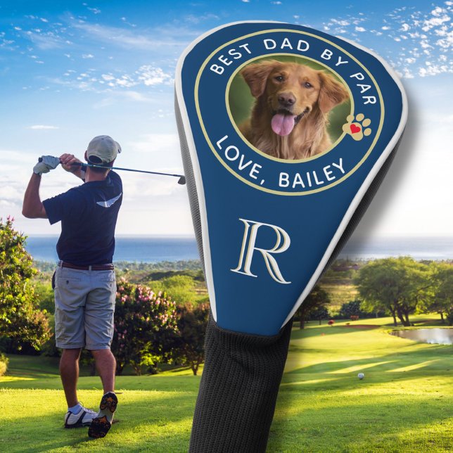Hunde Foto Bester Vater nach Par-Standard Monogram Golf Headcover (Von Creator hochgeladen)