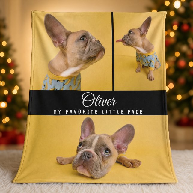Hunde-Foto-Collage-Skriptname Süße Erinnerung Fleecedecke (Von Creator hochgeladen)