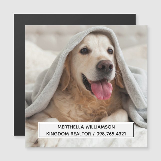 Hunde Foto Custom Magnet Business Card (Vorne/Hinten)