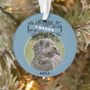 Hunde Foto Elegante Ribbon Haustier Personalisiert Ornament