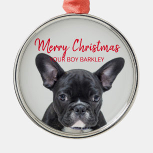 Hunde Foto frohe Weihnachten, Ihr Junge oder Mädch Ornament Aus Metall