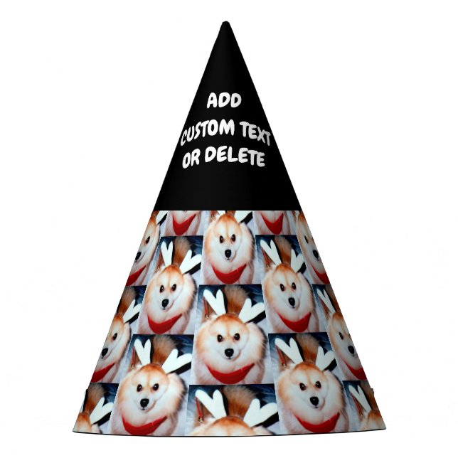 Hunde Foto GeburtstagsDIY Partyhütchen (Vorderseite)