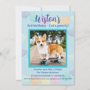 Hunde Foto Geburtstagsparty Einladung