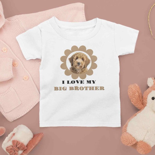 Hunde Foto Geschenk für Kinder Big Brother Schwest Baby T-shirt (Von Creator hochgeladen)