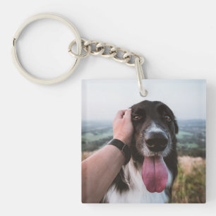 Hunde-Foto-Geschenk für Vater Schlüsselanhänger
