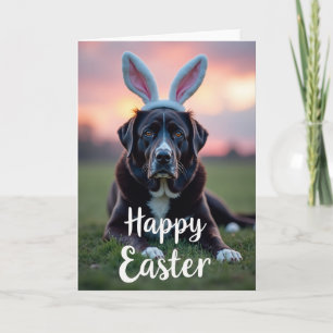Hunde-Foto-Grußkarte mit Hut Karte