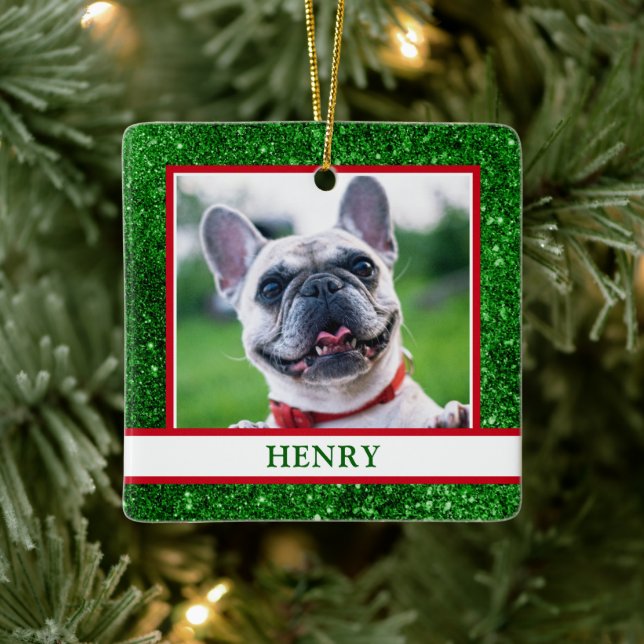 Hunde-Foto Keramikornament (Baum)