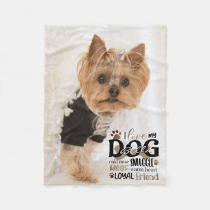 Hunde Foto LIEBE MEIN HUND Personalisierte Word Ku Fleecedecke