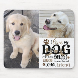 Hunde Foto LIEBE MEIN HUND Personalisierte Word Ku Mousepad