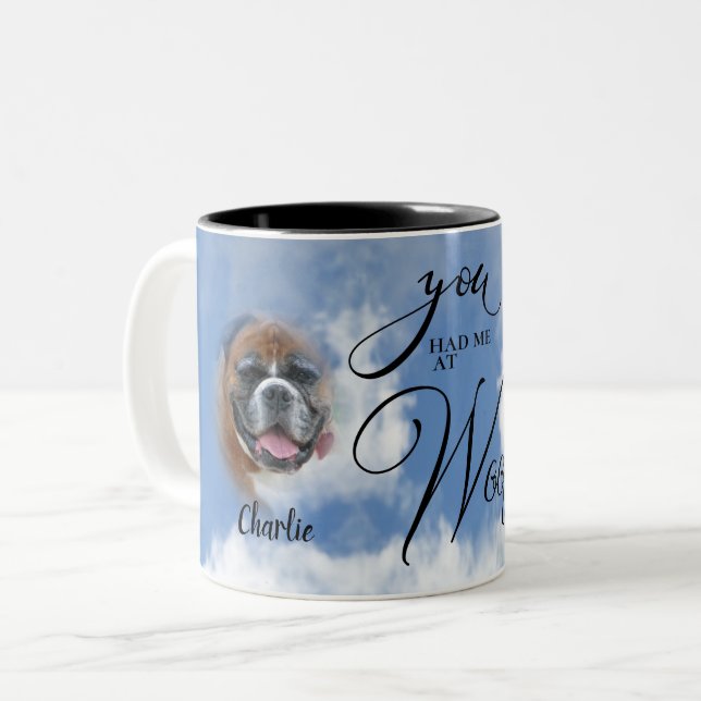 Hunde FOTO Memorial Beileid Sie hatten mich bei Wo Zweifarbige Tasse (Vorderseite Links)