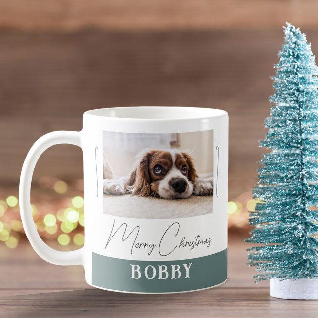 Hunde Foto Minimalistisch Frohe Weihnachten Kaffeetasse (Von Creator hochgeladen)