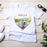 Hunde Foto Name Heart Dog Eigentümer T - Shirt<br><div class="desc">Hunde Foto Name Heart Hund Eigentümer T - Shirt. Es ist ein großartiger T - Shirt für eine Frau mit Hund.</div>