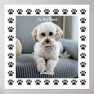 Hunde Foto, Name, Mein bester Freund, Paw Prints Poster