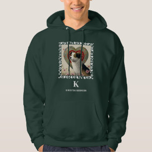 Hunde-Foto-Pfeile drucken Monogramm und geben Pers Hoodie