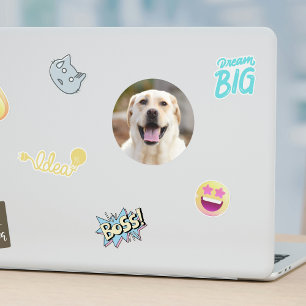 Hunde-Foto Runder Aufkleber