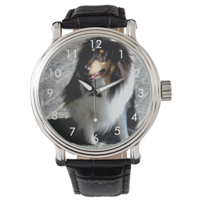 Hunde Foto Watch Armbanduhr (Vorderseite)