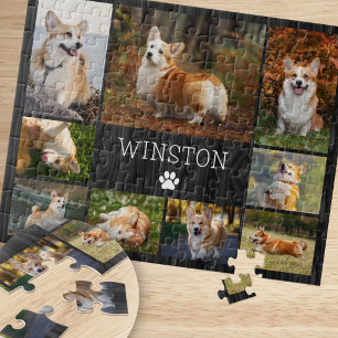 Hunde-Fotos Moderne Rustikale Collage Puzzle