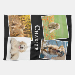Hunde Fotos Pet Picture Collage Individuelle Name  Geschirrtuch
