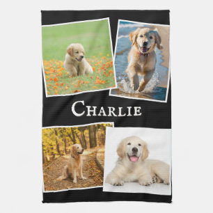 Hunde Fotos Pet Picture Collage Individuelle Name  Geschirrtuch
