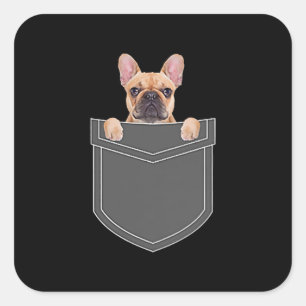 Hunde Französischer Bulldog in meinem Pocket Appa Quadratischer Aufkleber
