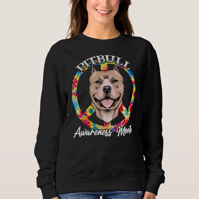 Hunde Frieden Schild Pitbuli Bewusstsein Sweatshirt (Vorderseite)