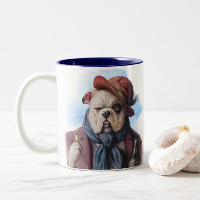 Hunde Funny-Beer Bar Regelmäßige Patronen  Zweifarbige Tasse (Mit Donut)