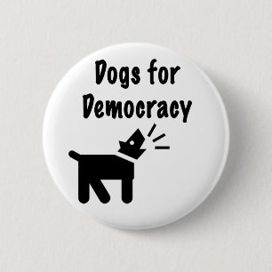 Hunde für Demokratie Button
