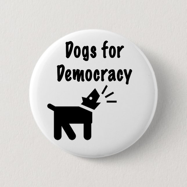 Hunde für Demokratie Button (Vorderseite)
