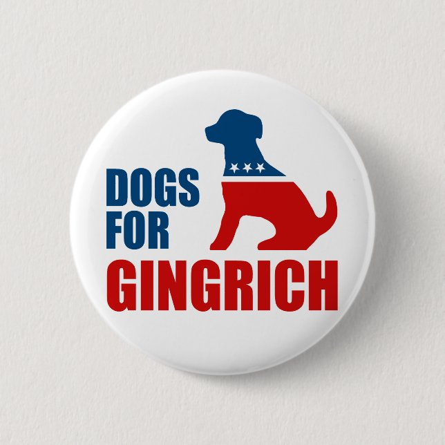 HUNDE FÜR GINGRICH BUTTON (Vorderseite)