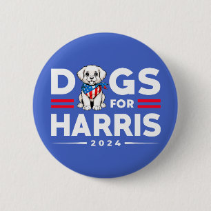 Hunde für Harris 2024 Kamala Wahl Hunde Liebhaber Button