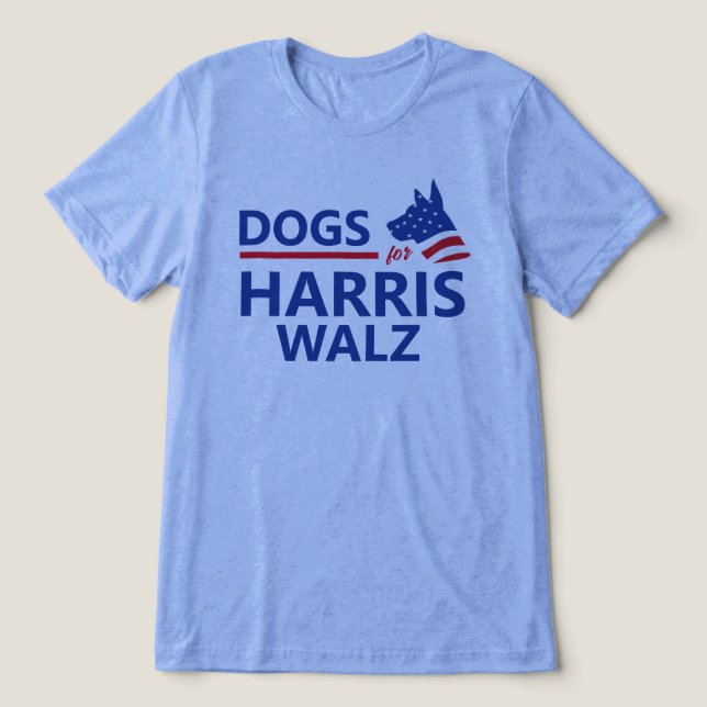 Hunde für Harris Walz Tri-Blend Shirt (Design Vorderseite)