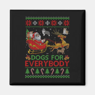 Hunde für jeden Santa Sleigh Ugly Christm Magnet