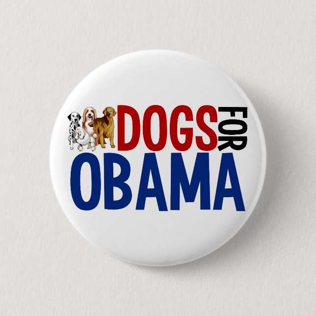 Hunde für Obama Button (Vorderseite)
