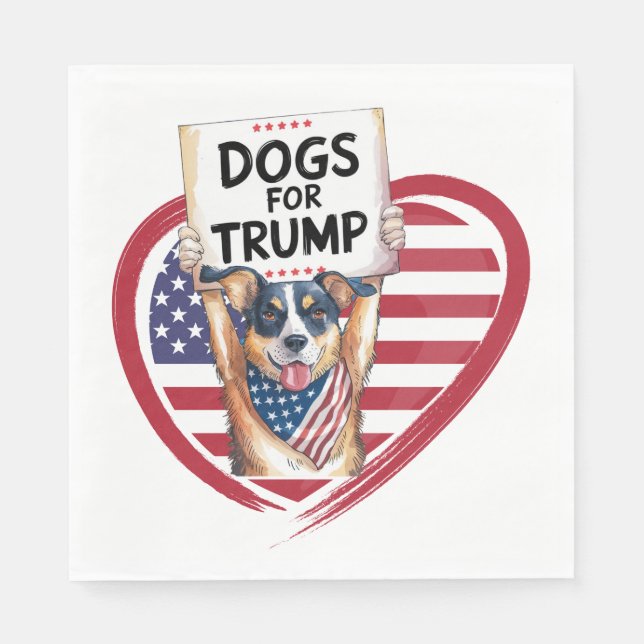 Hunde für Trump: Paw-litical Patriots Serviette (Vorderseite)