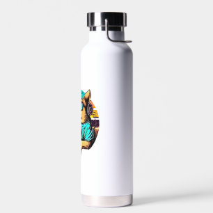 Hunde-Gamer, Retro-Vintage-Design Trinkflasche