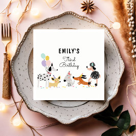 Hunde Geburtstag Welpe Pawty Tiere Haustiere Veter Serviette