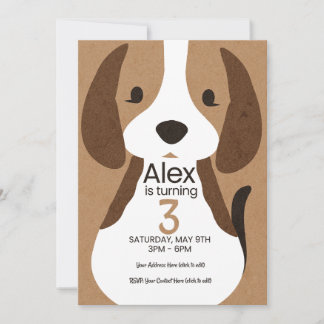 Hunde-Geburtstagseinladung | Bearbeitbarer Name &  Einladung