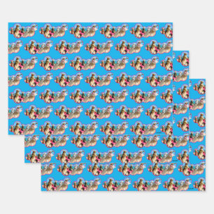 Hunde Geburtstagsparty Conga Linie Geschenkpapier Set