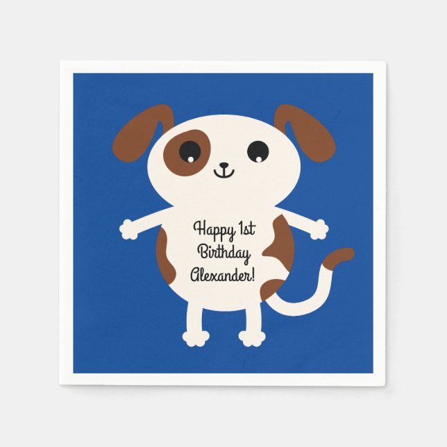 Hunde Geburtstagsparty Kinder Serviette (Vorderseite)