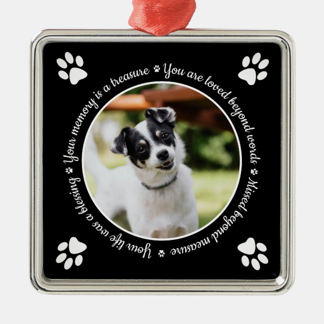 Hunde-Gedächtnispfade druckt Foto Metal-Ornament Ornament Aus Metall (Vorne)