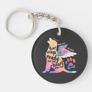 Hunde Gedenken Wasserfarbe Süßes Design Liebe Schlüsselanhänger