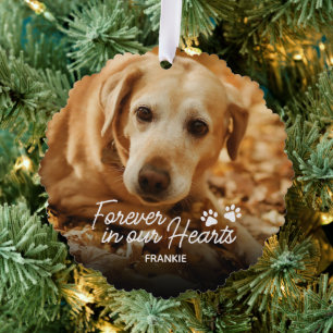 Hunde-Gedenkfoto-Weihnachtsbaumanhänger Karte