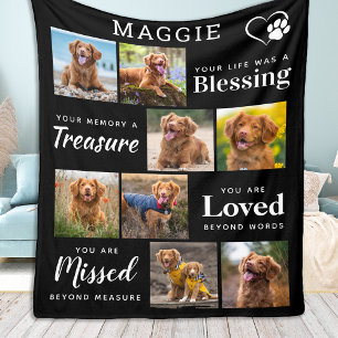 Hunde-Gedenkgeschenk - Personalisierter Heimtierve Fleecedecke