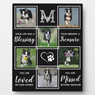 Hunde-Gedenkgeschenk - Pet Loss Monogram, Hund-Sak Fotoplatte