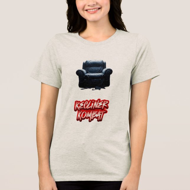 Hunde gegen Katze Recliner Kombat Tri-Blend Shirt (Vorderseite)